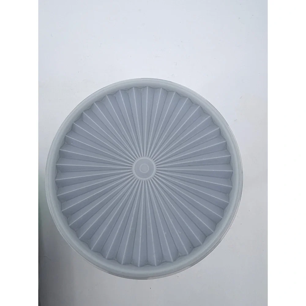 Tupperware Canister Blue Vintage Servalier Sunburst Lid Storage